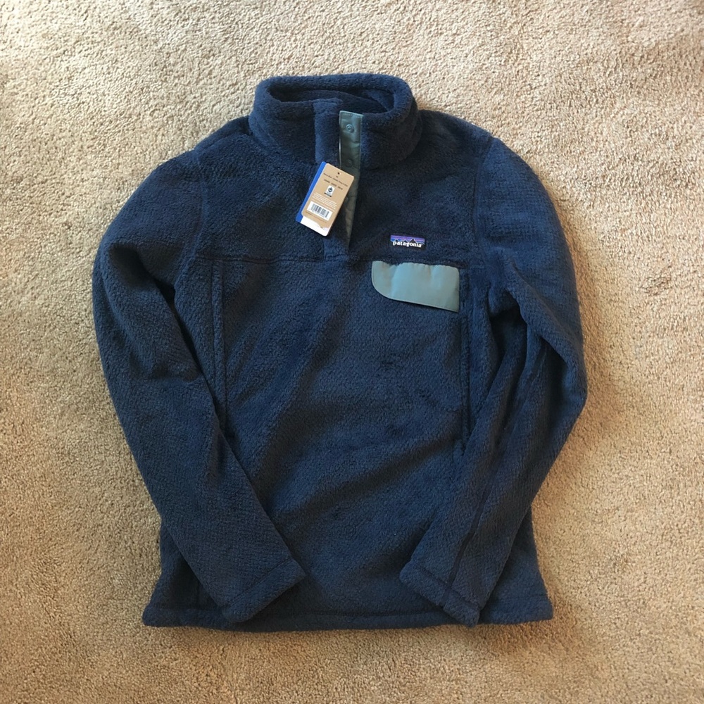 Navy Patagonia quarter button up